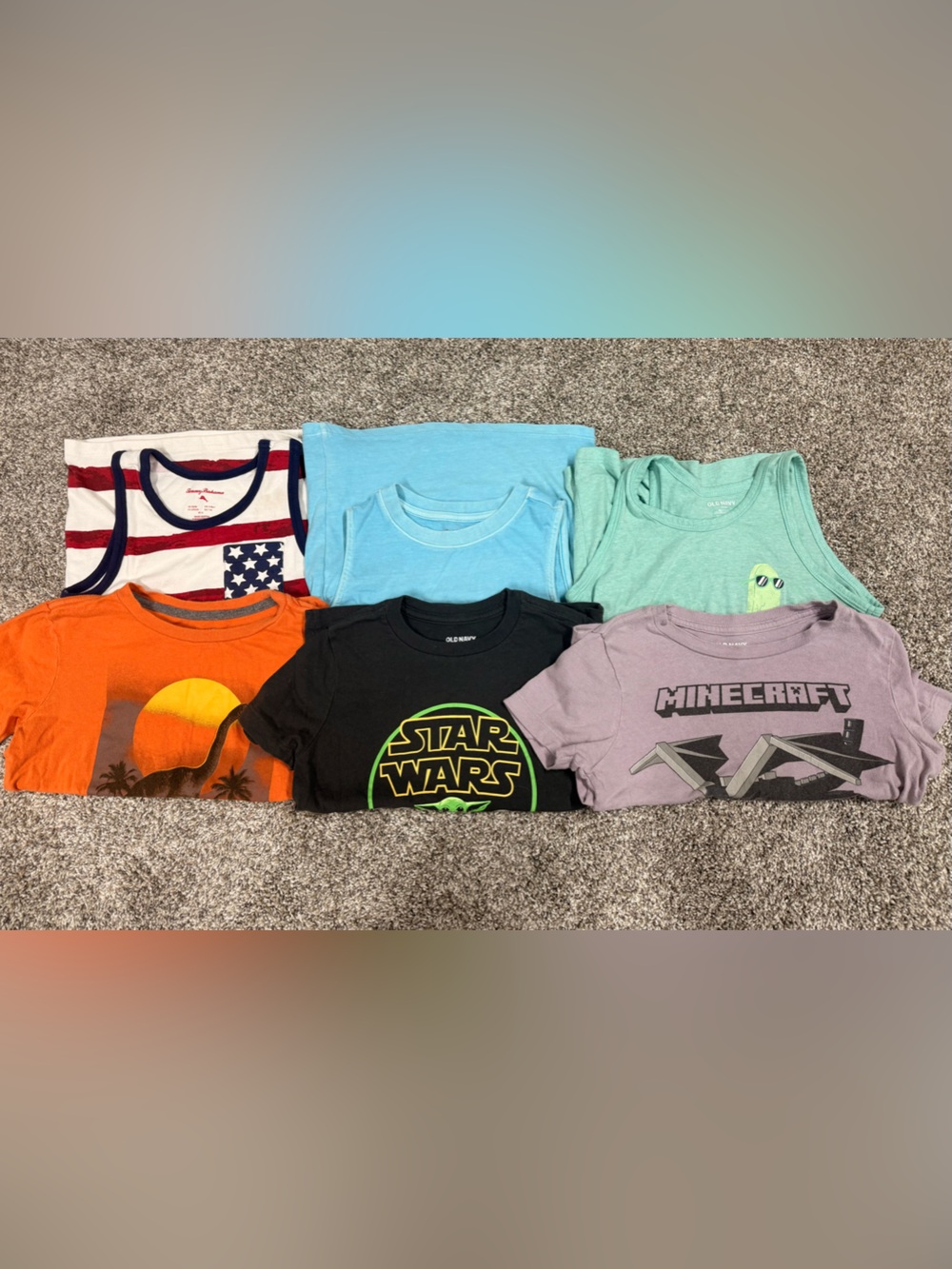 Old Navy Multicolor Kids Graphic Tee Bundle - Star Wars, Minecraft & Prints